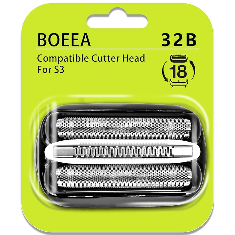 Cabeça de reposição 32B BOEEA para barbeadores Braun Series 3, cassete com lâmina e cortador, 1 unidade