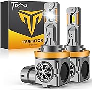 Termitor Upgraded H11/H9 LED Bulbs, 50,000LM Ultra Brightness, 6500K Cool White, 85K+ Hours Lifespan, IP68 Waterproof, 1:1 Halogen Bulb Replacement H11 Fog Light Bulbs, Plug-N-Play, Pack of 2