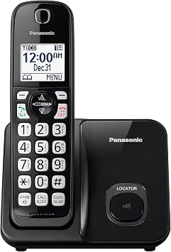 Panasonic Cordless Phone System, Expandable Home Phone with Call Blocking, Bilingual Caller ID and High-Contrast Display, 1 Handset - KX-TGD610B (Black)
