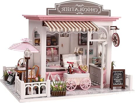 Miniature Dollhouse Kit, DIY Wooden Kitchen Mini House Furniture