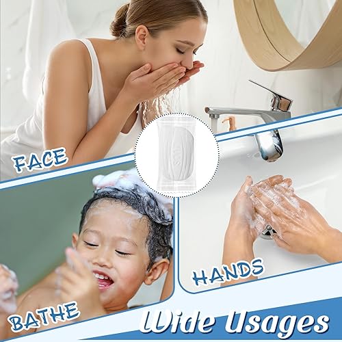 Miniatura 5 de 200 barras de jabón pequeñas de 0.35 onzas, barra de jabón de viaje, envueltas individualmente, barras de jabón a granel para rostro y cuerpo,