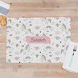 Wanapix|Tovagliette Per Bambini|Personalizzate|Impermeabili|50x35 cm|Unicorno...
