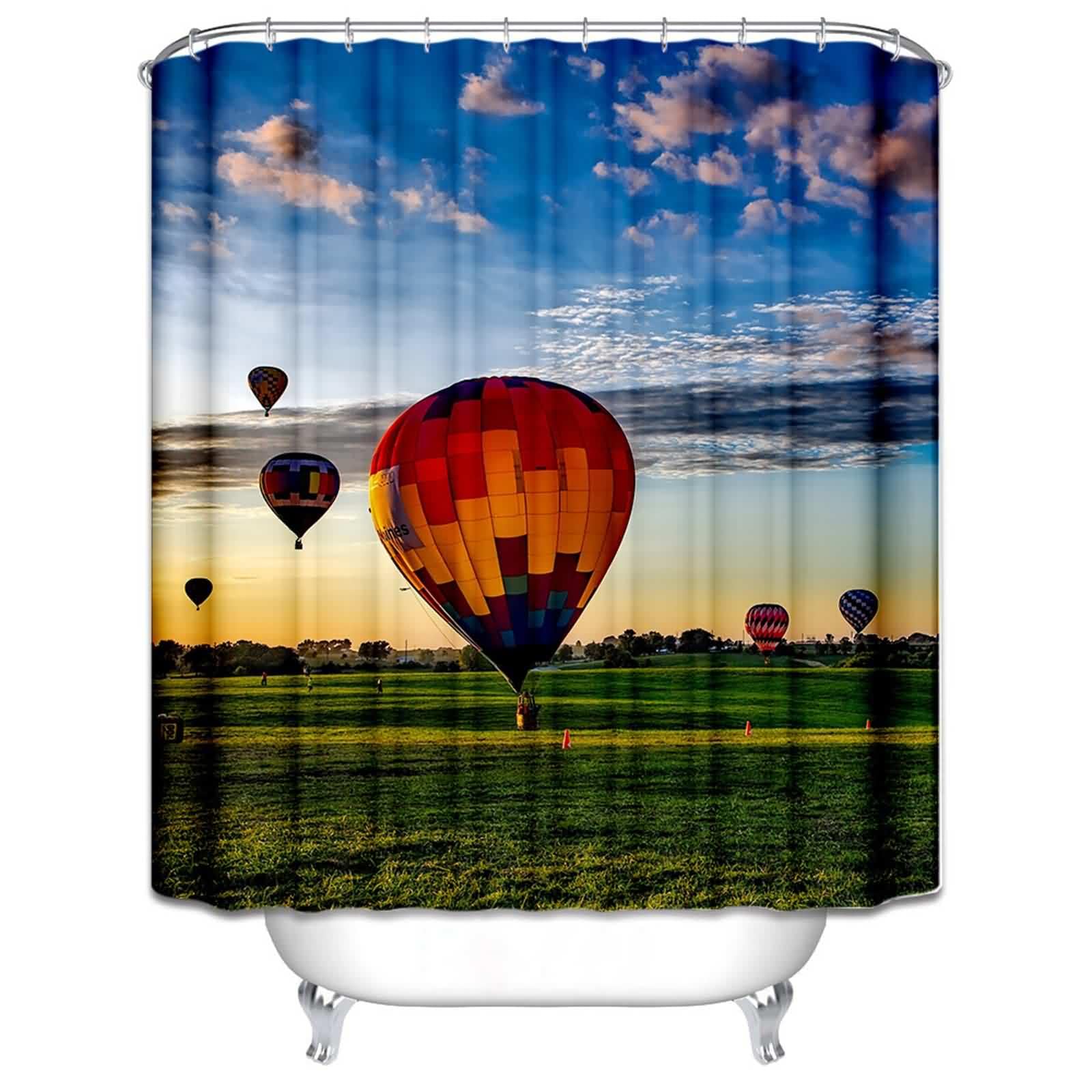 Rideau de douche voiture étanche grand format 220x180cm montgolfière