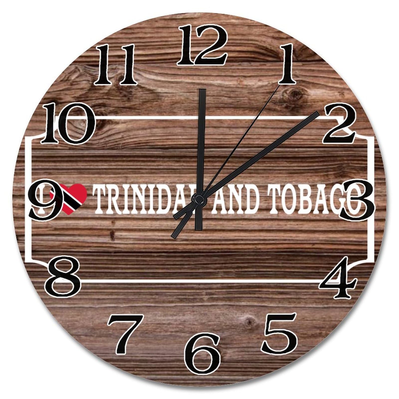 Horloge Trinité-et-Tobago murale en bois 38cm grand format