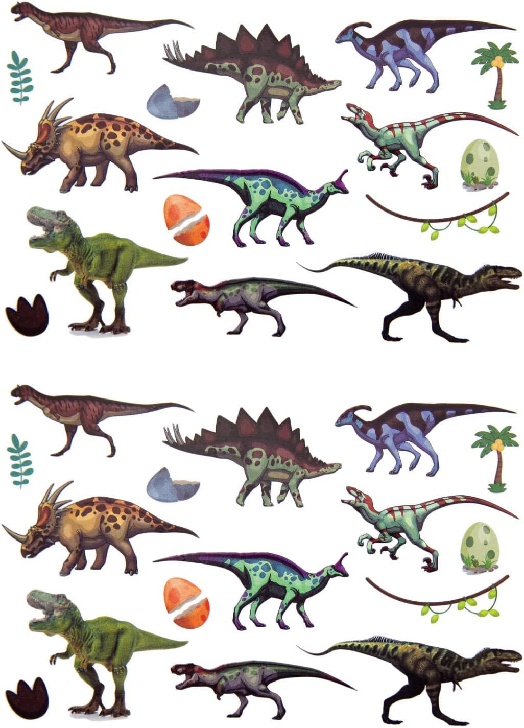 Oblique Unique® Children's Dino Tattoos Pack of 32 Colourful Temporary Dinosaur Tattoo for Playing Fun for Boys for Children's Birthday Parties