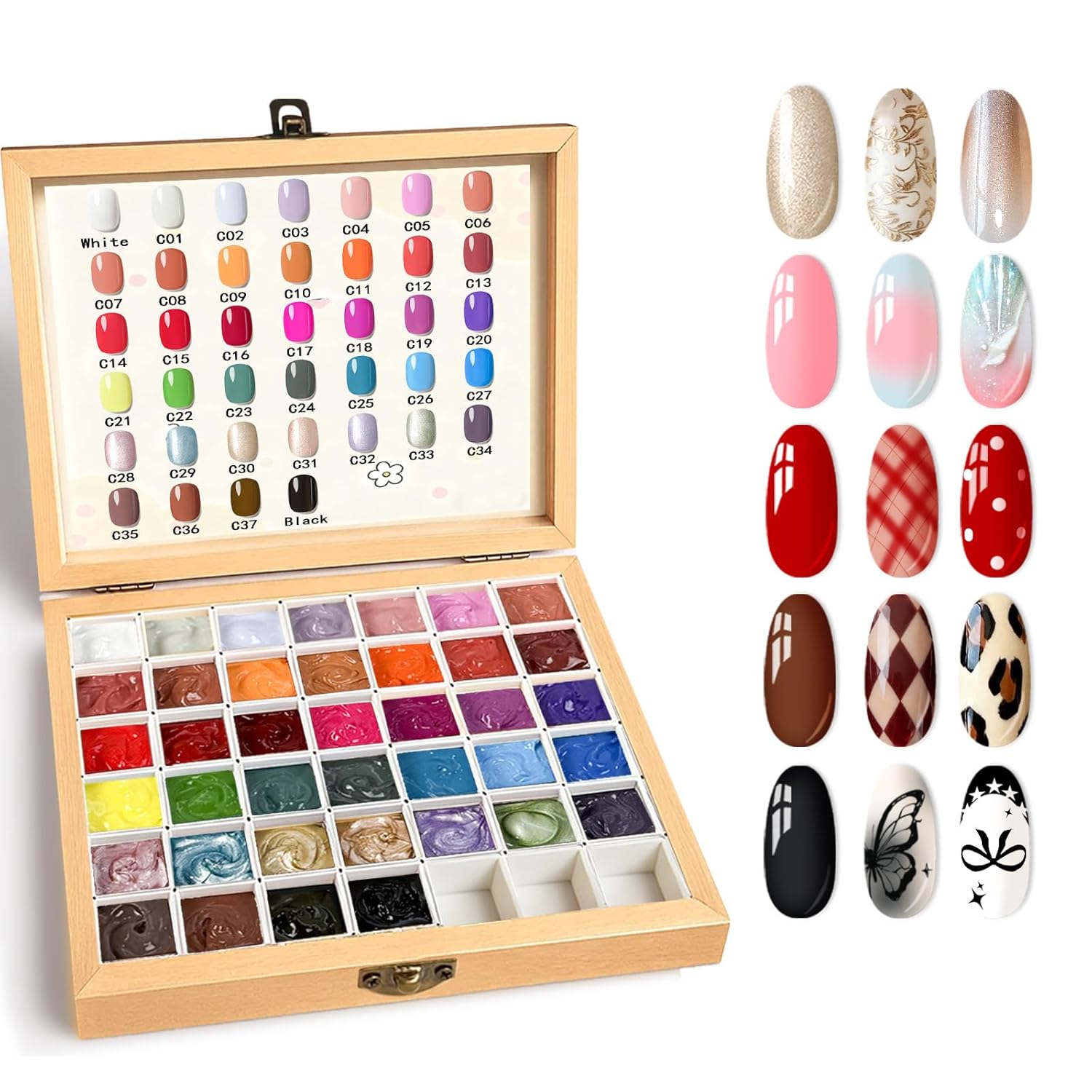 Sponge Paint Patting Gel Polish & Tools Kit, 39 Colors Ombre Nail Gradient Painting Gel Blush Blooming for Pigment Pat Aura Nails, French Manicure