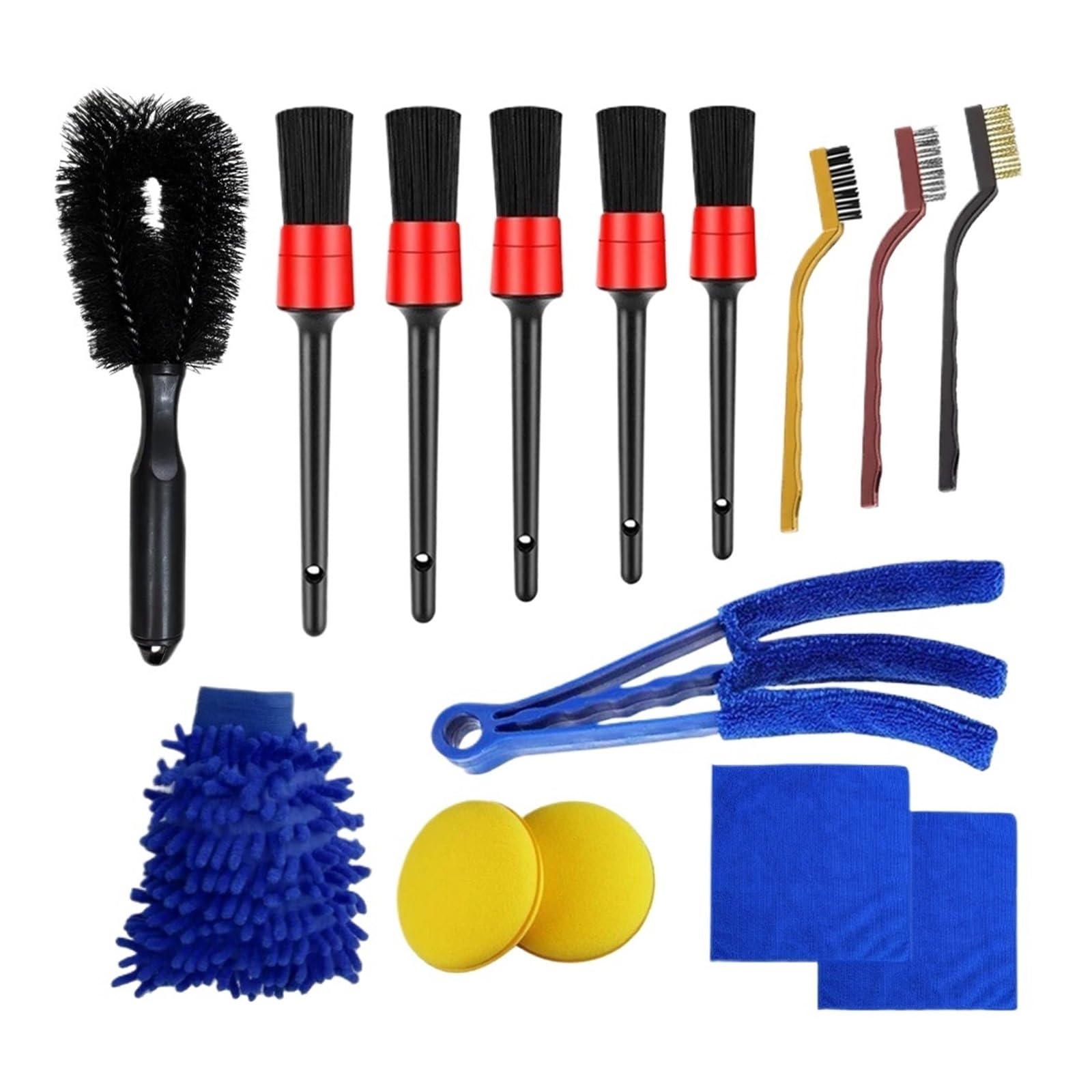 Ensemble de brosses détail Voiture 15 pièces for Le Nettoyage intérieur et extérieur