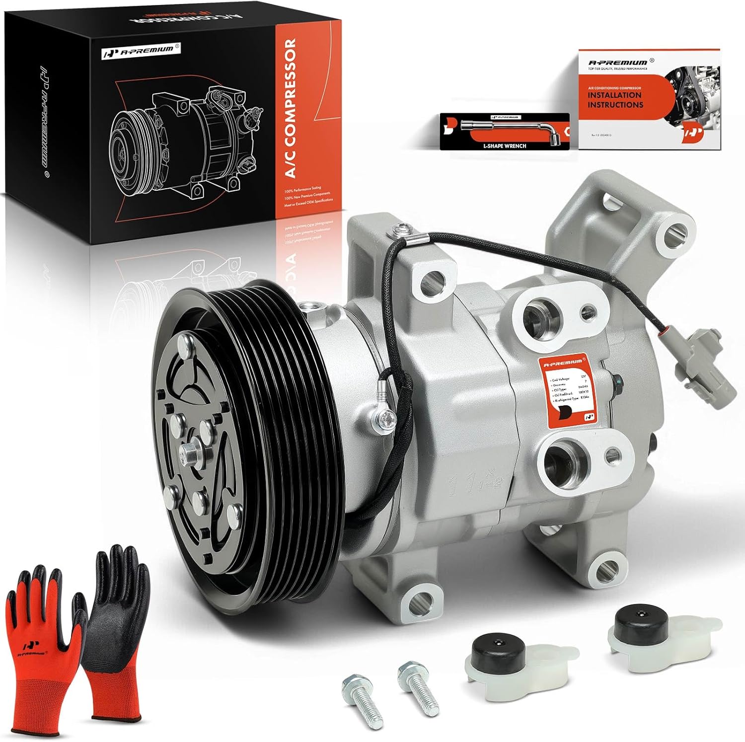 A-Premium Air Conditioner AC Compressor with Clutch Compatible with Toyota Hilux 2001-2006 2.4L