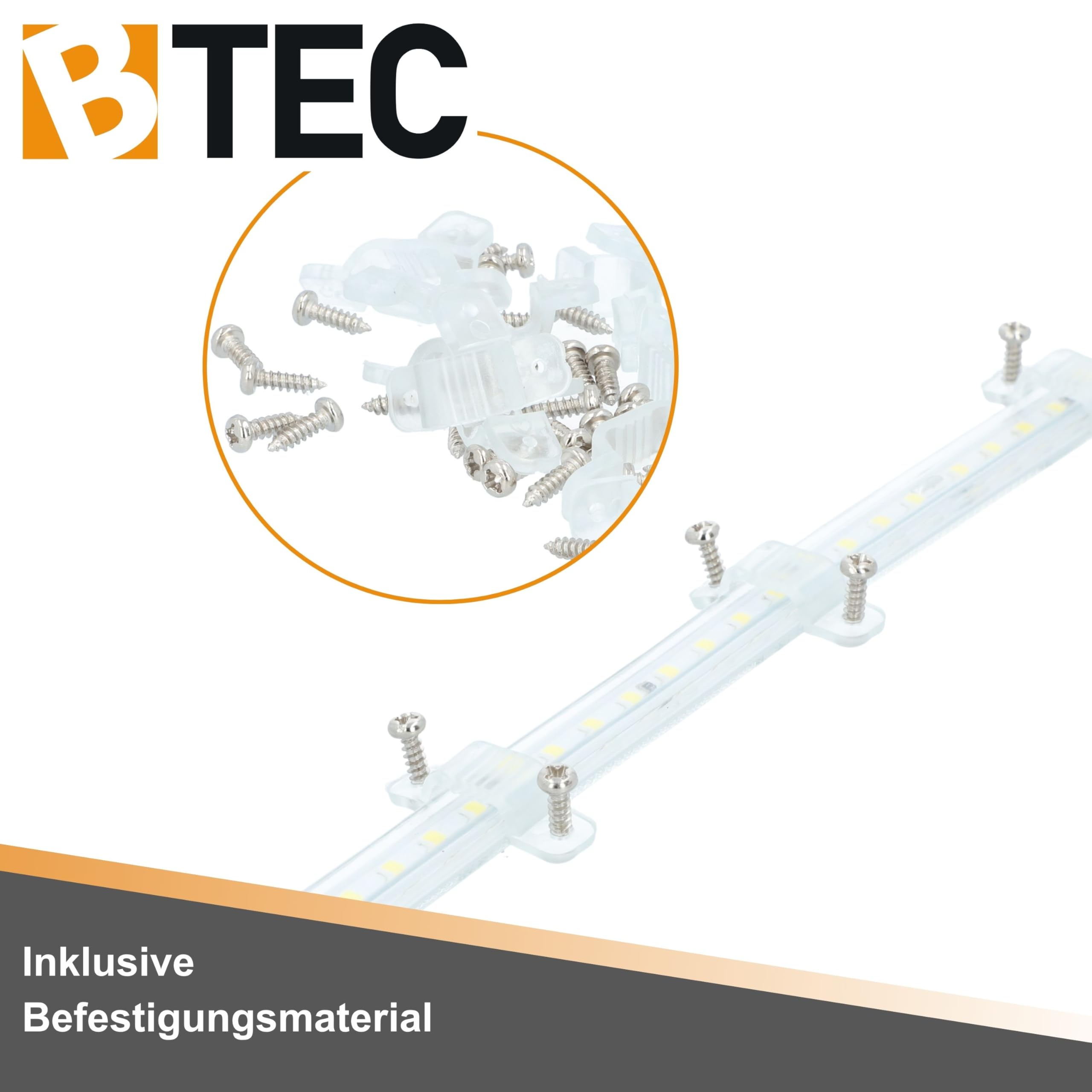 BTEC LED Lichtschlauch Kabeltrommel 15m – 135W 15000lm – IP54 Outdoor & Indoor – Baustellenbeleuchtung, Gartenbeleuchtung, Partylicht, Arbeitslampe, erweiterbar bis 70m