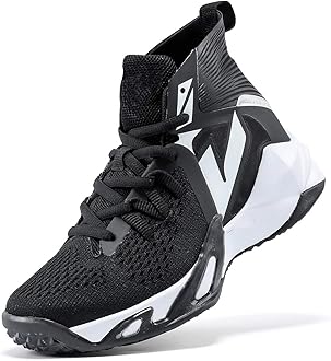 VITUOFLY Kids Basketball Shoes Boys Air Cushion Sneakers Girls Mid Top School Hoops Shoes Non-Slip Outdoor Sports Running Gym Comfortable Durable Little Kid/Big Kid