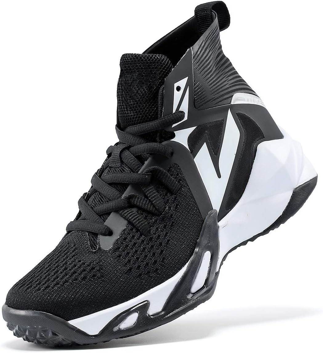 VITUOFLY Kids Basketball Shoes Boys Air Cushion Sneakers Girls Mid Top School Hoops Shoes Non-Slip Outdoor Sports Running Gym Comfortable Durable Little Kid/Big Kid