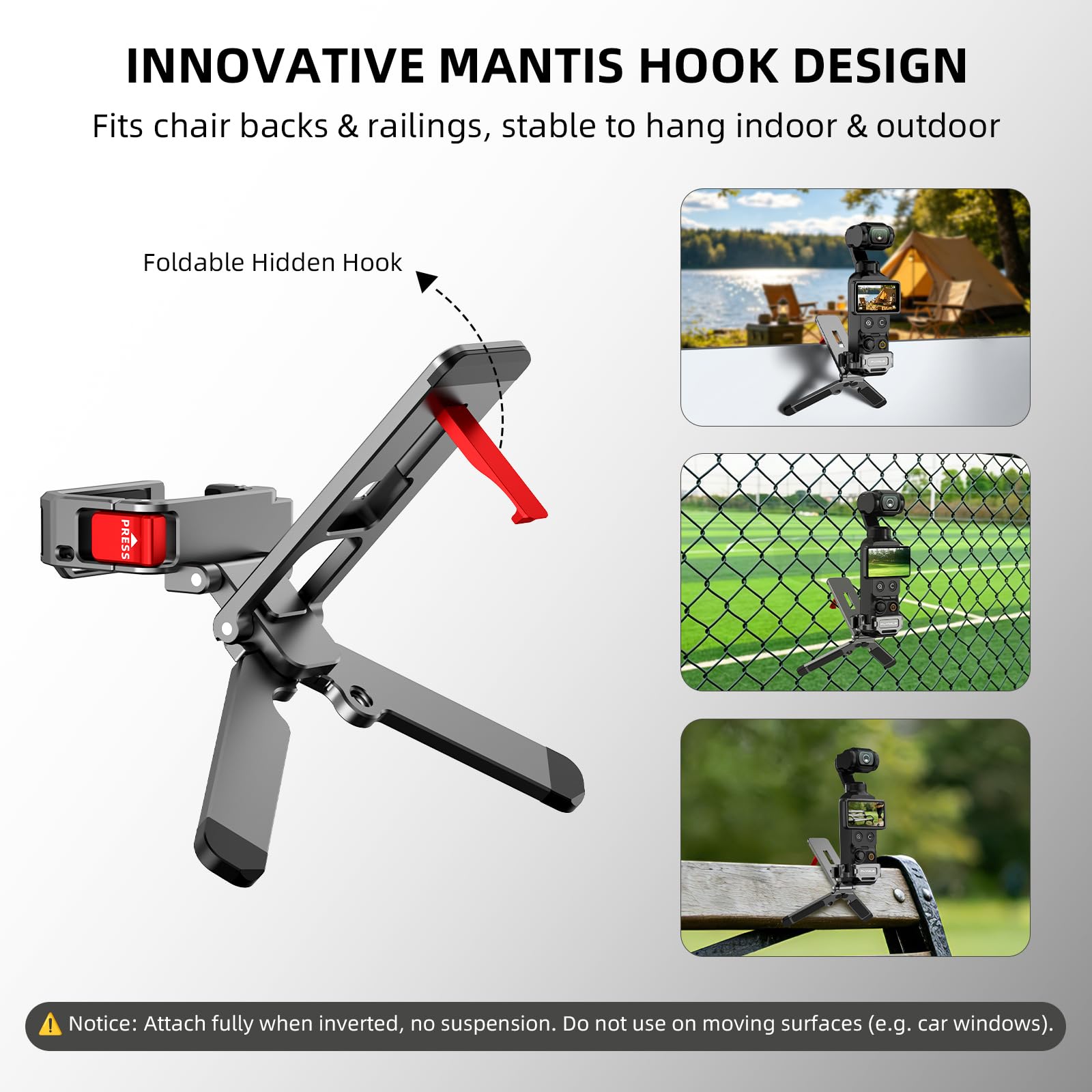 Kieszonkowy uchwyt magnetyczny 4/3 mini statywu, metalowy zacisk klatkowy ze stojakiem na hak Mantis, Cold Shoe i otwór na śrubę 1/4", adapter rozszerzający Mount do DJI Osmo Creative Combo