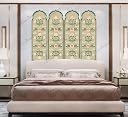 DivineDesigns PVC Vinyl Mughal Arch Panel Self-Adhesive Wall Sticker for Home Decor/Decoration Living Room (Multicolor) gallery image