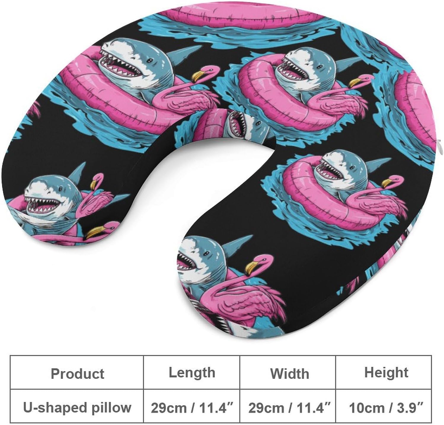 Shark Flamingo Swim Ring Memory Foam Pillows U Shaped Travel Neck Pillow