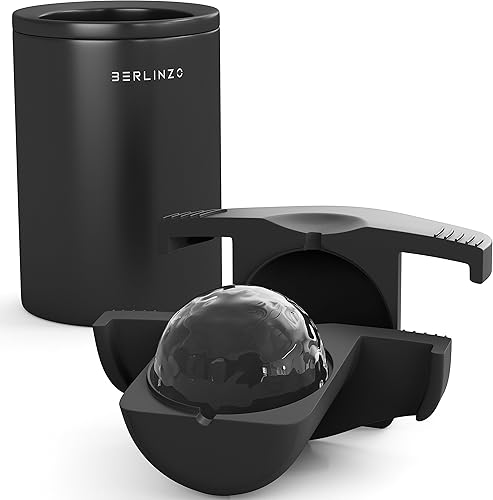 Berlinzo Molde para hacer bolas de hielo transparentes de alta calidad, grandes bolas de hielo transparentes de 2.4 pulgadas para whisky, cócteles y