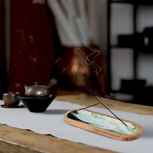 Miniatura 3 de Casa Copenhagen Soporte de madera para incienso y colector de cenizas de incienso, paquete de 4, soporte moderno para varillas de incienso para