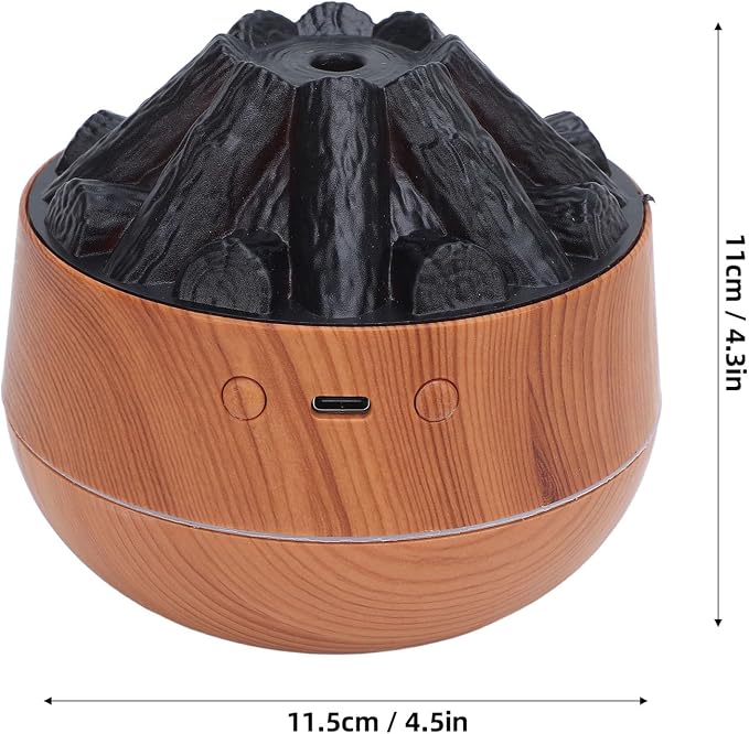 TOPINCN Eessential Oil Diffuser, 300ml Aromatherapy Volcano Diffuser with Fire Effect, Portable Flame Air Diffuser, Dual Function Bonfire Humidifier for Home, Yoga, Bedroom miniatura 2