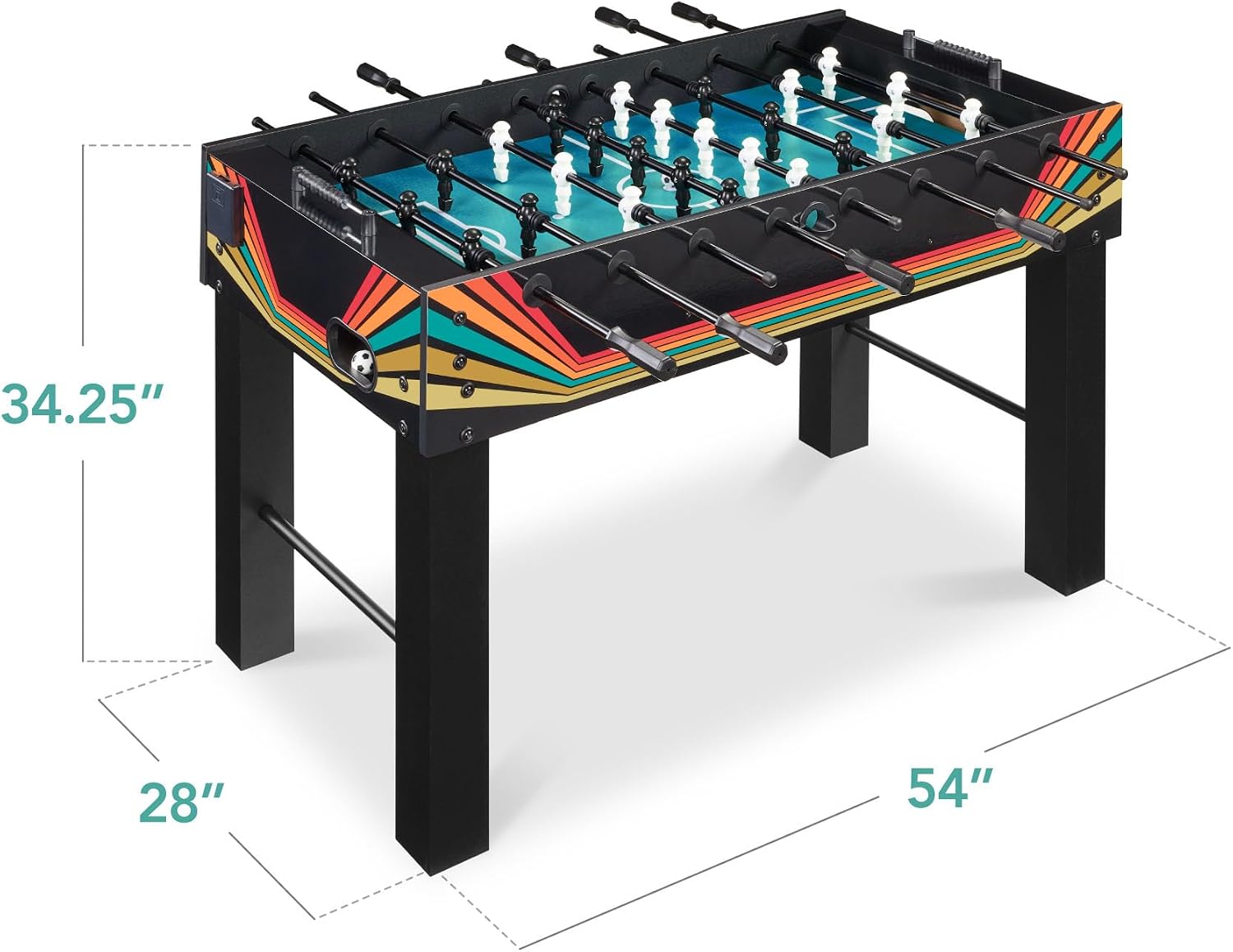 Best Choice Products Full Size 54 Inch Regulation Foosball Table for Home, Game Room - Includes 2 Balls, 2 Cup Holders