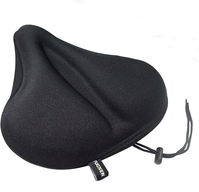 FUCNEN Wide Bike/Bicycle Seat Cover Padded 29(L)*27(W) CM Large Gel Saddle Cover Road Spinning Stationary Exercise Bike Seat Cushion for Indoor Outdoor Cycling Comfortable Soft Gel Construction