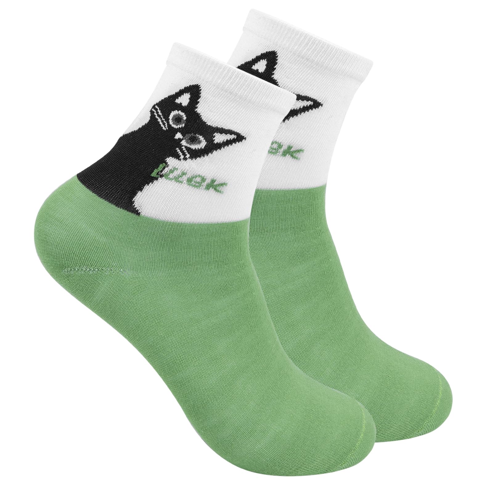 FACHOI Cotton Cat Socks Womens Funny Cat Animal Socks Novelty Crew Sock Unique Stocking Fillers Idea F1-HMTAW (UK, Alpha, One Size, Regular, Regular, Green)