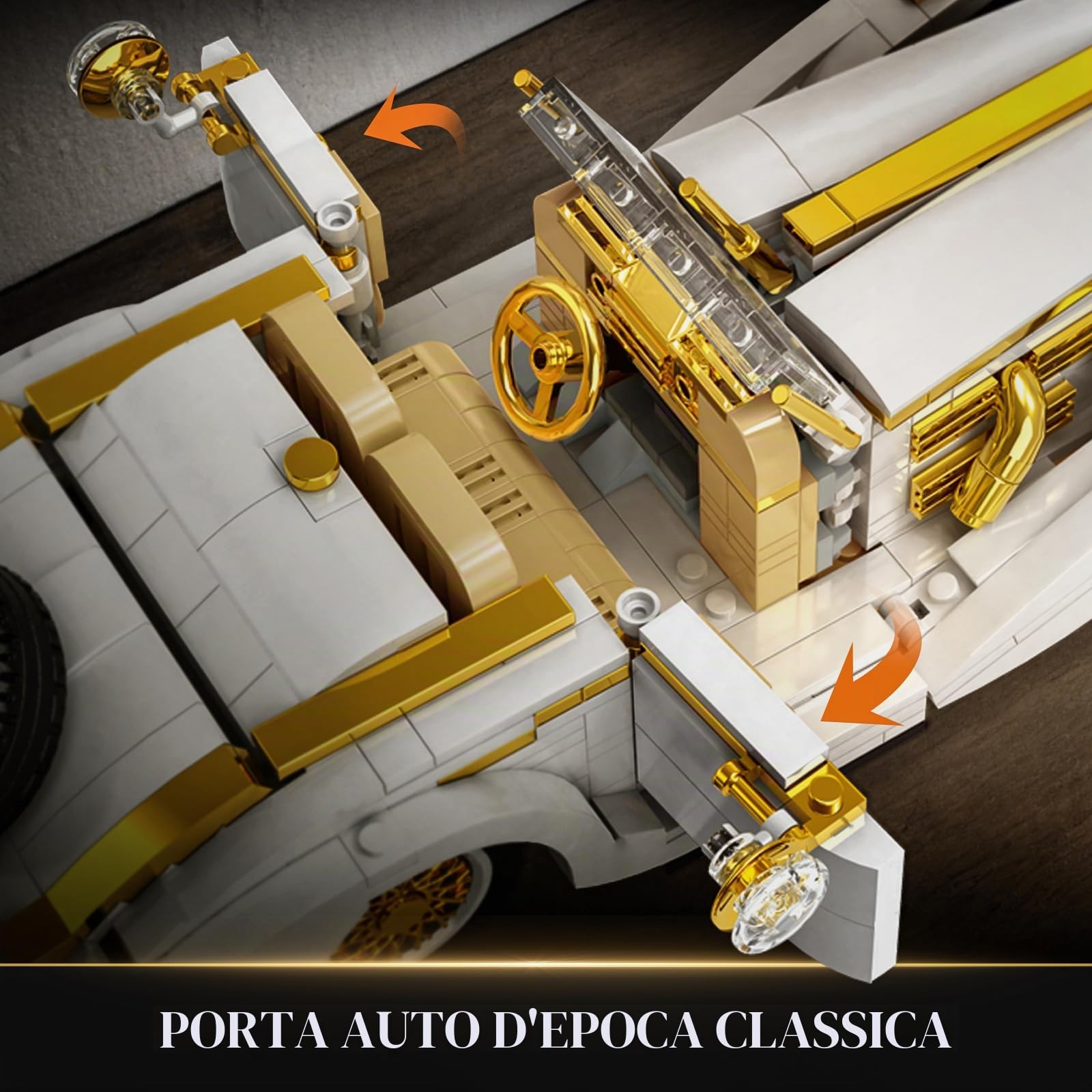 Mould King 10003 Technik Auto Vintage, Macchina da Costruire per Adulti, da Collezione in Stile Retro Antico
