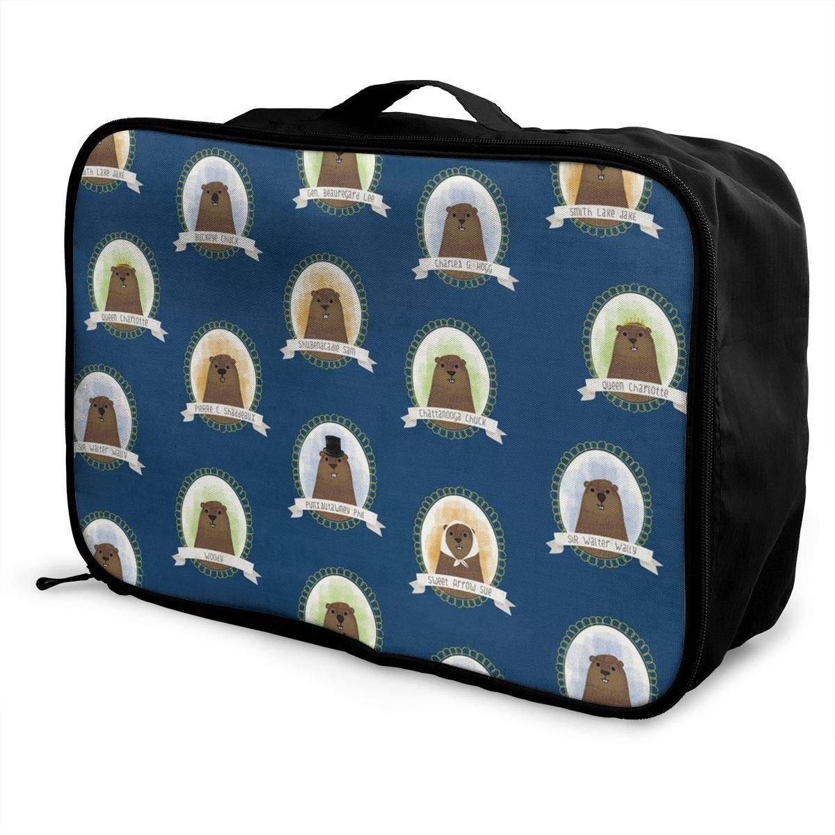 dhdhgdfj Travel Duffel Bag Waterproof Fashion Lightweight Large Capacity Portable Luggage Bag (Cute Famous Groundhogs Blue) 3D Printed