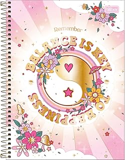 Caderno Espiral Capa Dura Universitário 1 Matéria Gypsy 80 Folhas - Balance Is Key - Tilibra