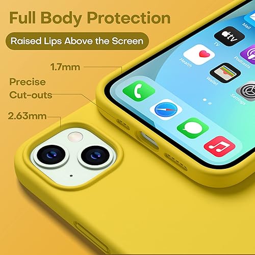 Miniatura 7 de CellEver Funda de silicona ultra duradera para iPhone 13 con 2 protectores de pantalla de vidrio, protección de cuerpo completo, funda protectora