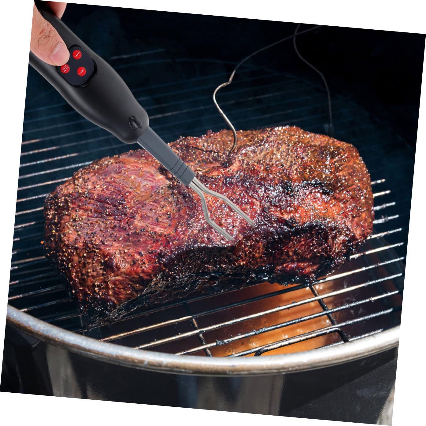 Digital De Barbacoa Indicador De Temperatura Tenedor De Cocina Para Medir Inoxidable Para Bbq y Asados Exteriores