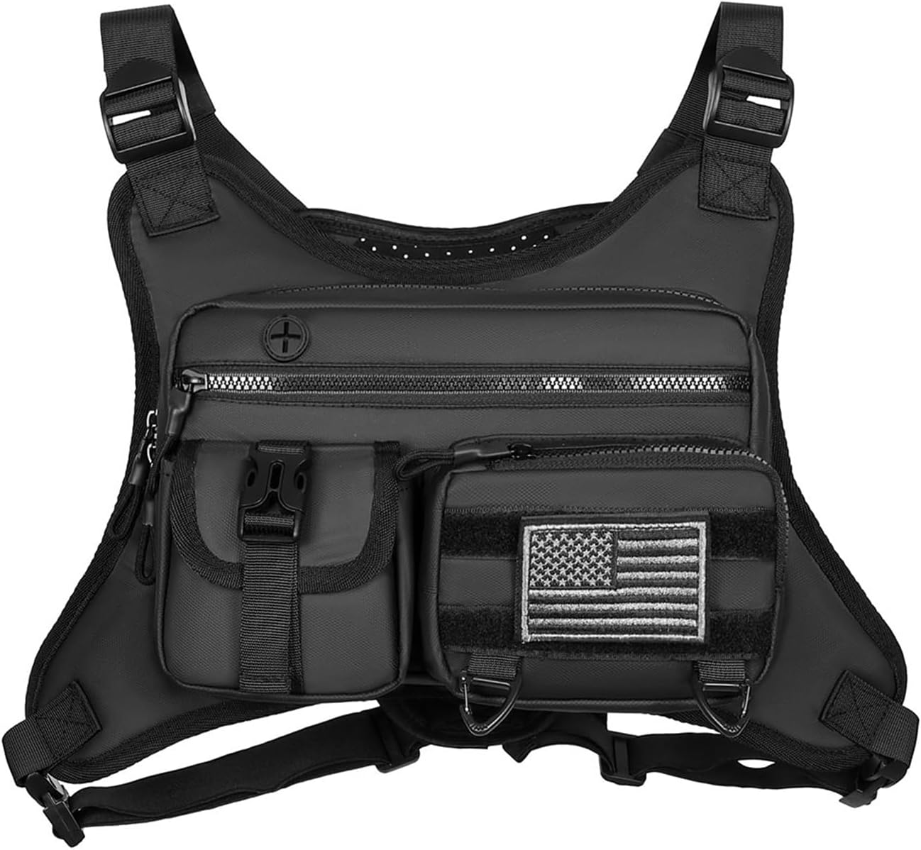Outdoor Sports Chest Bag for Men, Water Resistant Lightweight EDC Front Running Vest Bag for Workouts Hiking Cycling