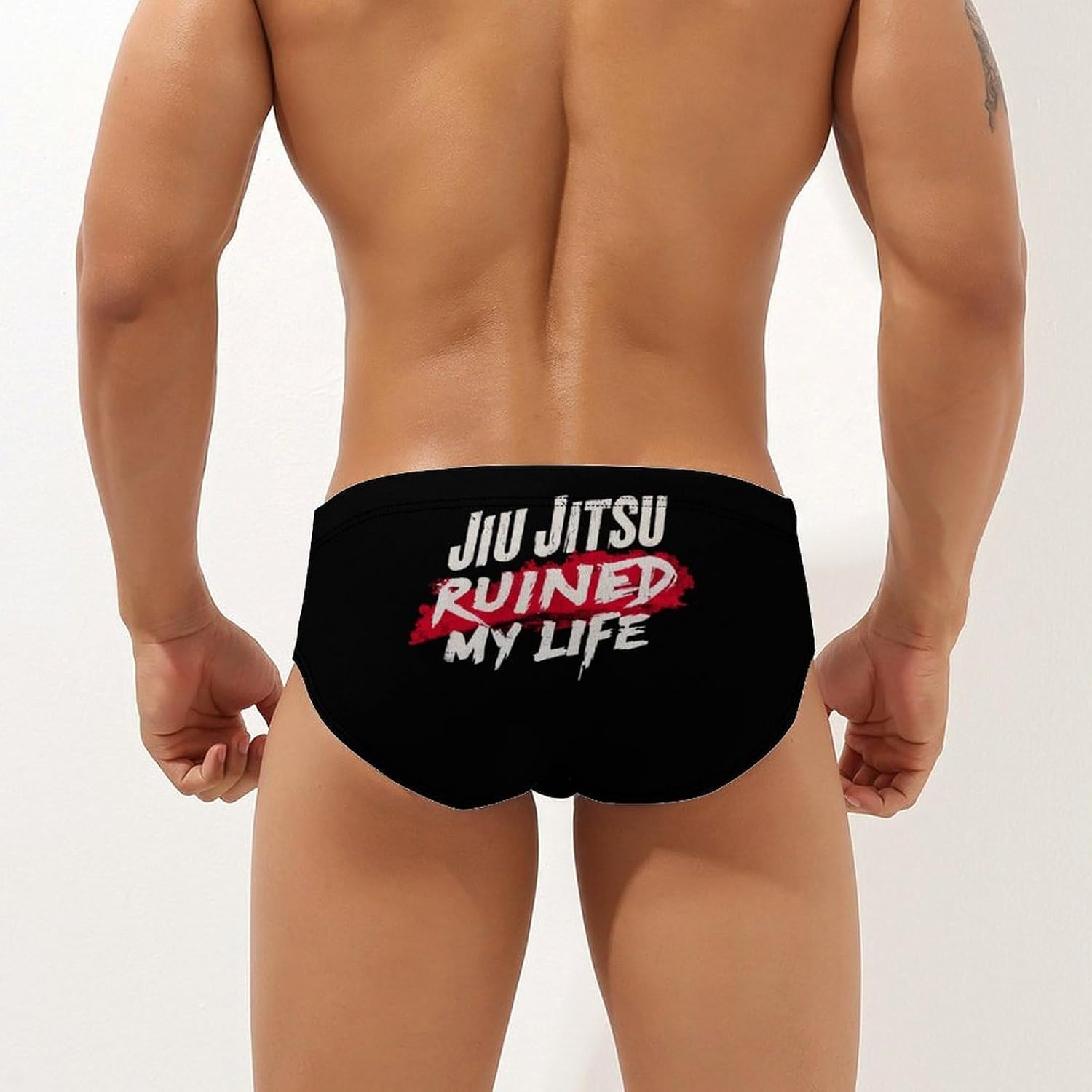 Jiu Jitsu Ruined My Life Men's Swimwear Bikini Swimming Briefs Stretchy Swimsuits Board Surf Shorts Trunks