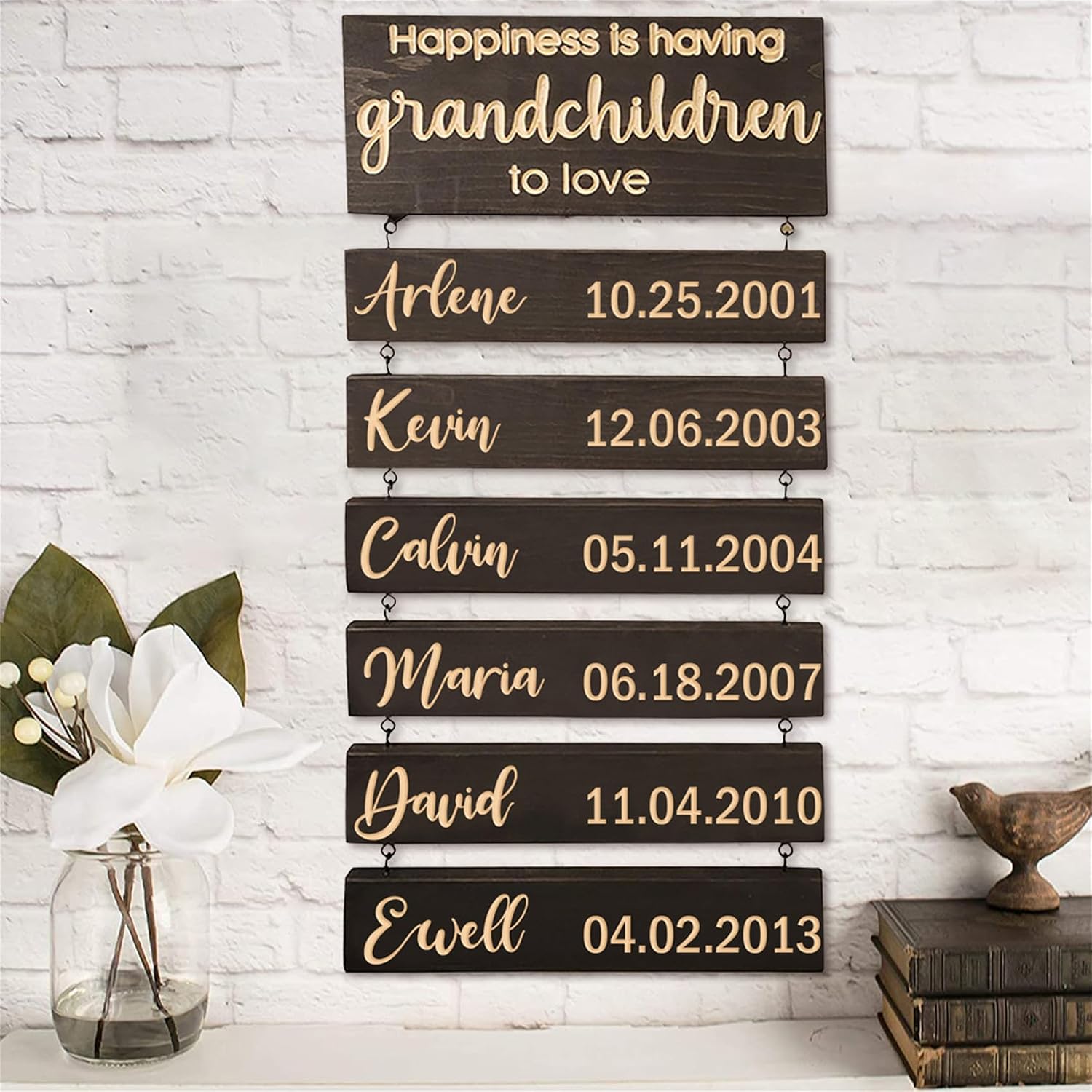 Amazon.com: Happiness is Having Grandchildren to Love Sign Personalized ...