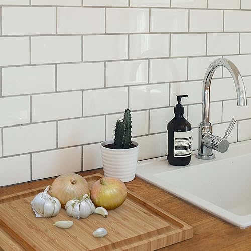 Miniatura 5 de BambooMN Bulk Wholesale Tabla de cortar acanalada de bambú de primera calidad, 11 x 11 x 0,75 pulgadas, 10