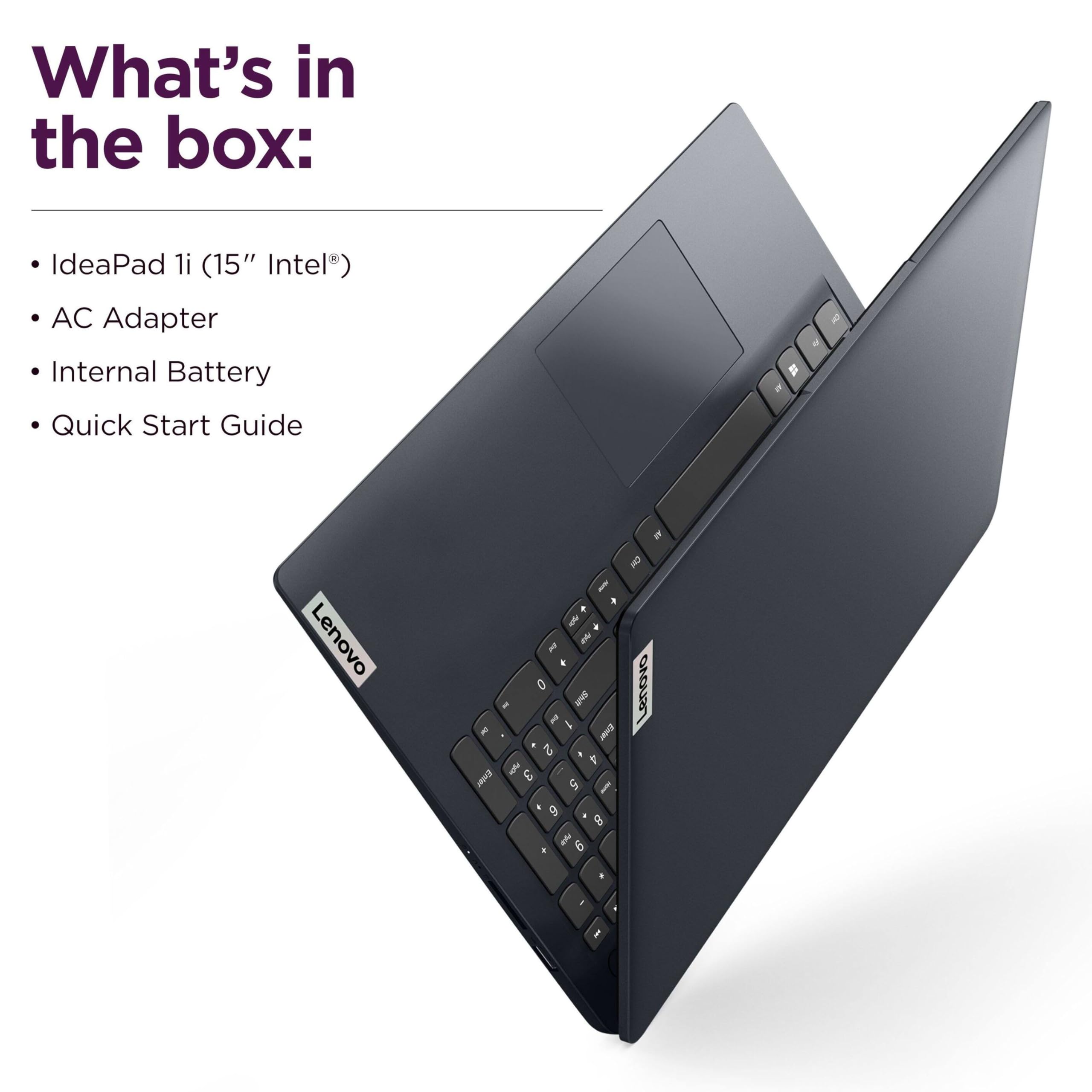 Lenovo Computer portatile, 15,6 pollici FHD Touchscreen, Intel i5-1334U, 8GB RAM, 256GB SSD | WiFi 6, Windows 11 Home, batteria a lunga durata, con hub di tipo C, laptop IdeaPad 2026 per aziende e studenti, blu notte