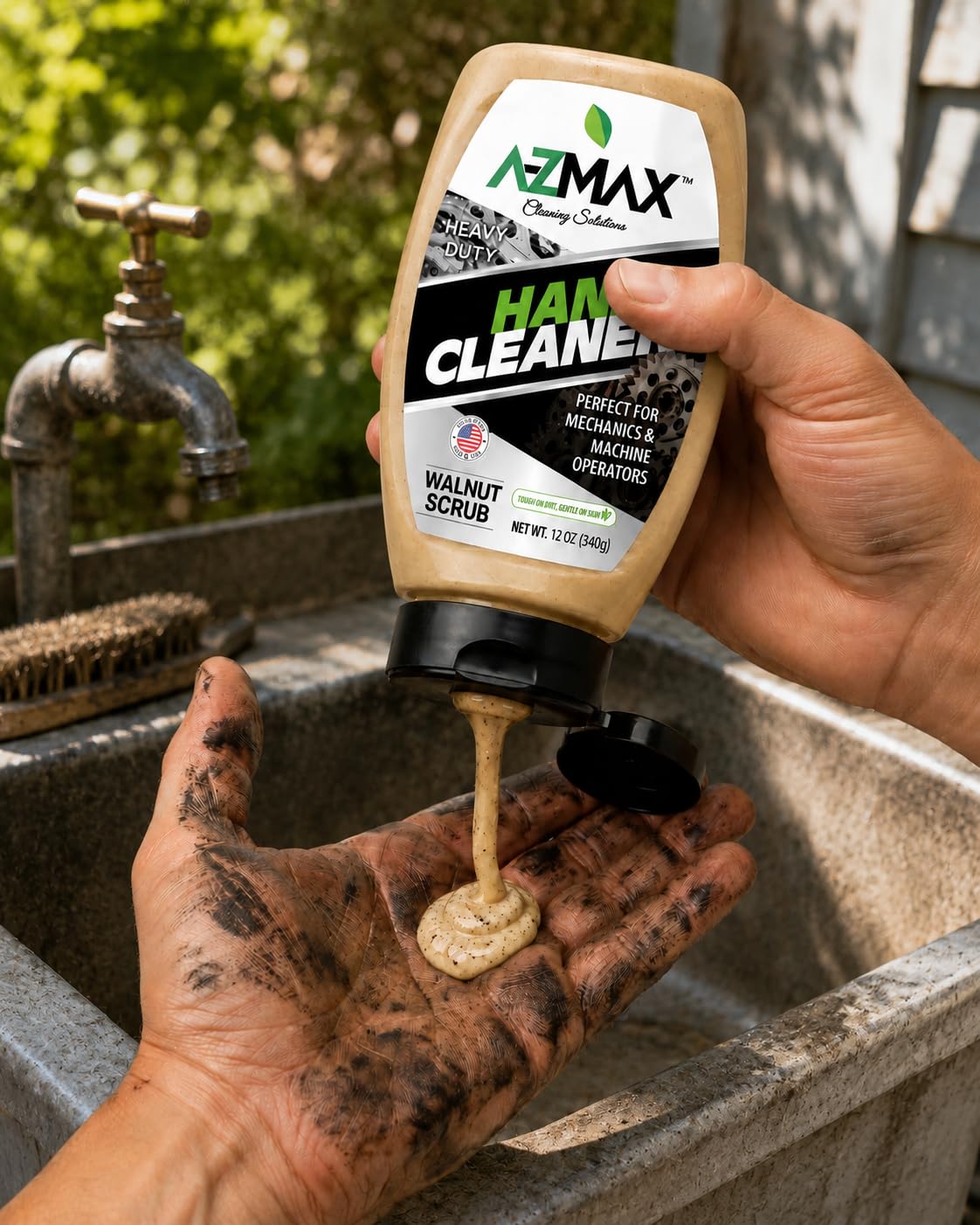 A-Z MAX Heavy Duty Hand Cleaner, Walnut Scrub Hand Soap for Grease, Oil & Industrial Grime, Industrial Strength Cleaner for Mechanics, Automotive, Manufacturing & Workshops, 12 Oz image 5