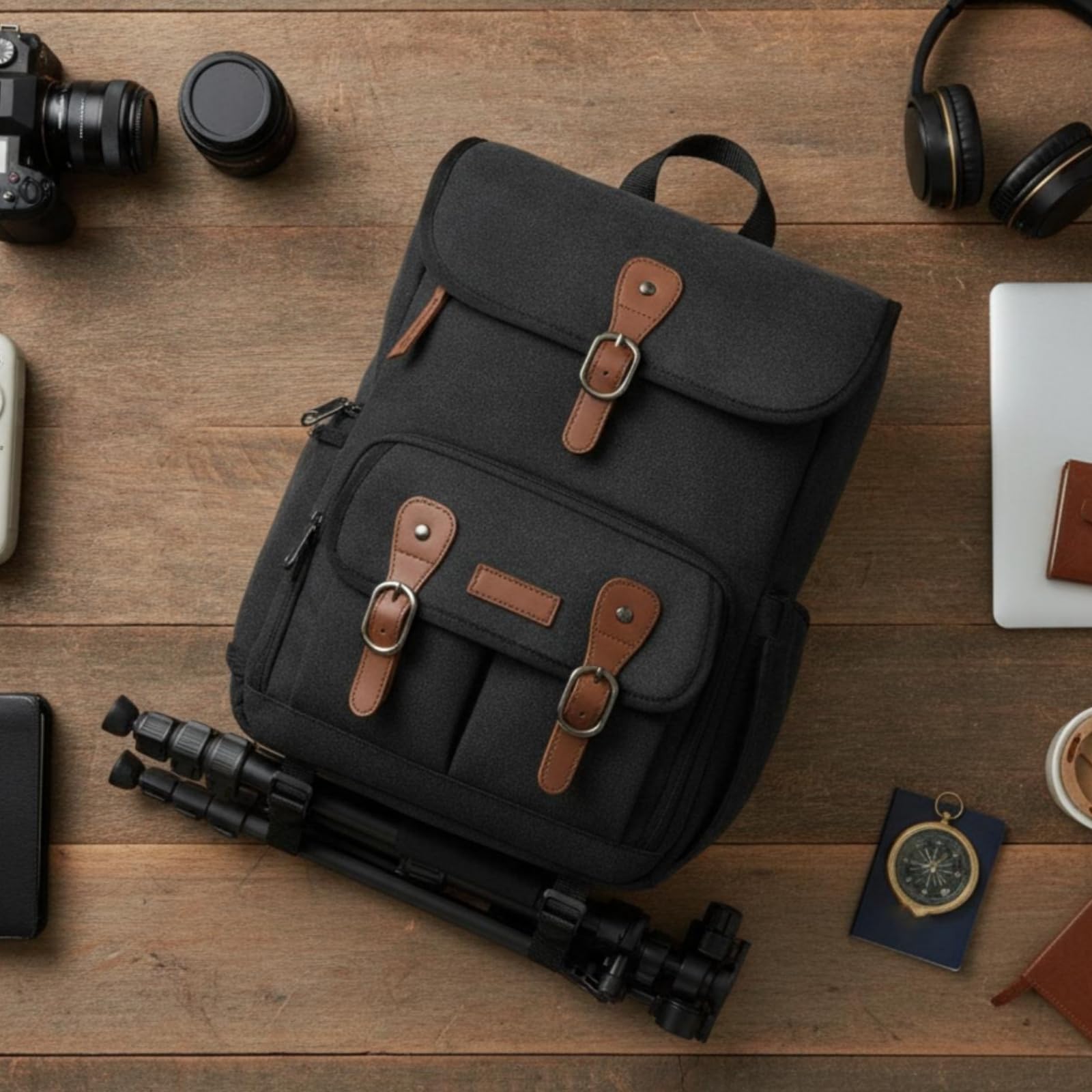 Zaino Fotografia Zaino Macchina Fotografica Custodia Borsa Camera Impermeabile con Divisori Modulare Laterali per Accesso Veloce Adatto per Trekking Fotografico Città Studio