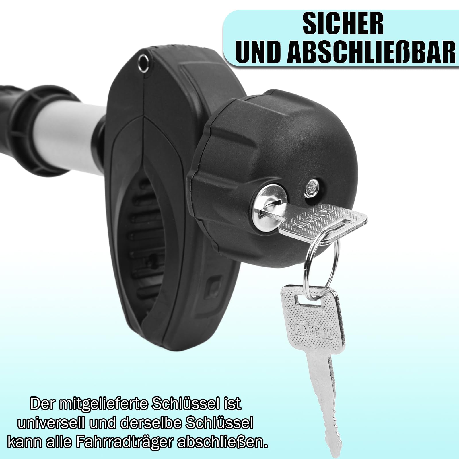Warmfay Silber Rahmenhalter Lang 45 cm, Abschließbar Ahrradrahmenhalter, für U-Bügelrohr: Ø 2,5-3,0 cm, Universal Ersatzhalter Fahrradträger für Alle Gängigen Heckträger