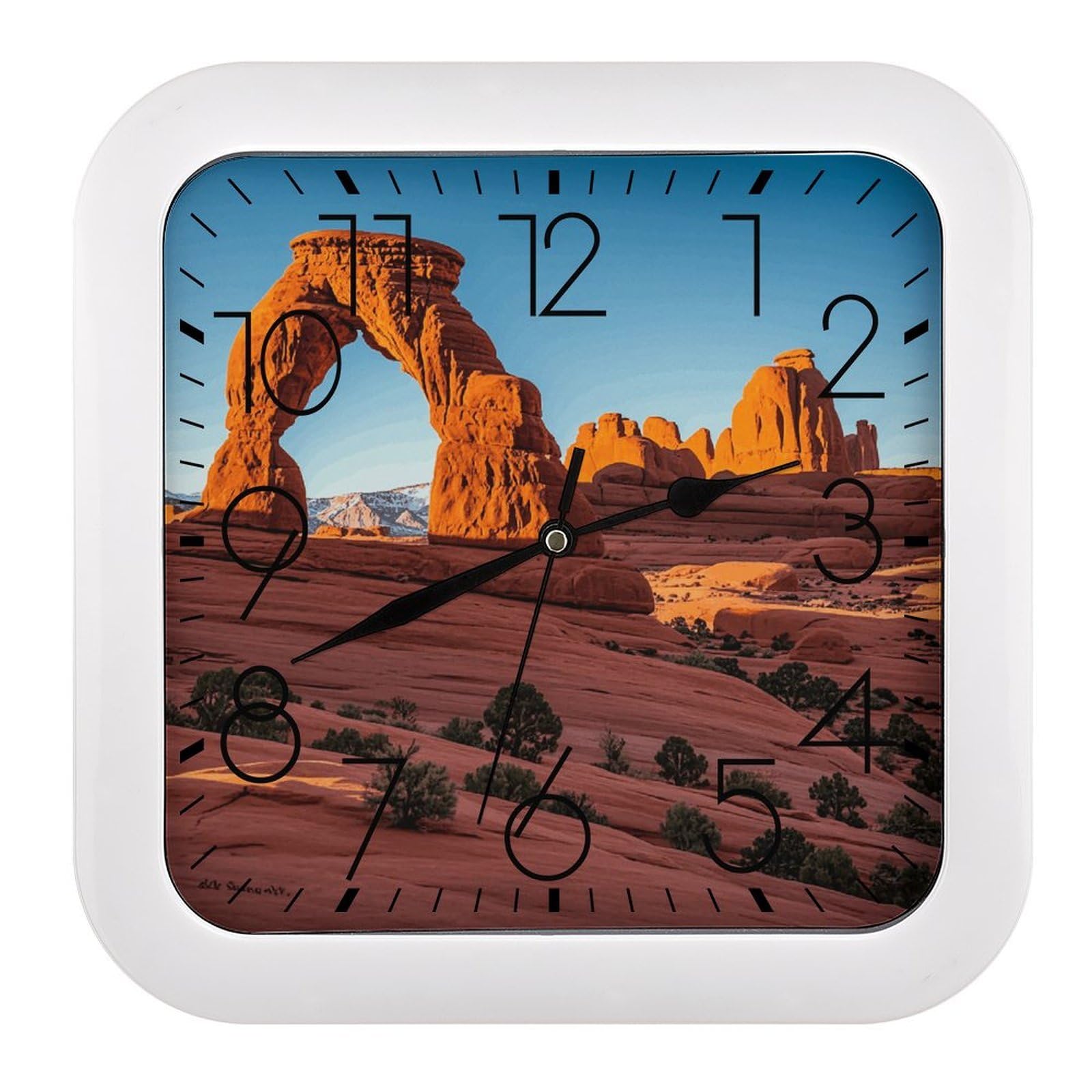 Horloge murale Arches National Park silencieuse de 25,4 cm pour une deco de salon zen