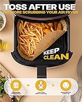Vista 7 de Katbite Forros desechables para freidora de aire – Forros cuadrados antiadherentes de papel para freidora de aire de 8 pulgadas, papel pergamino sin