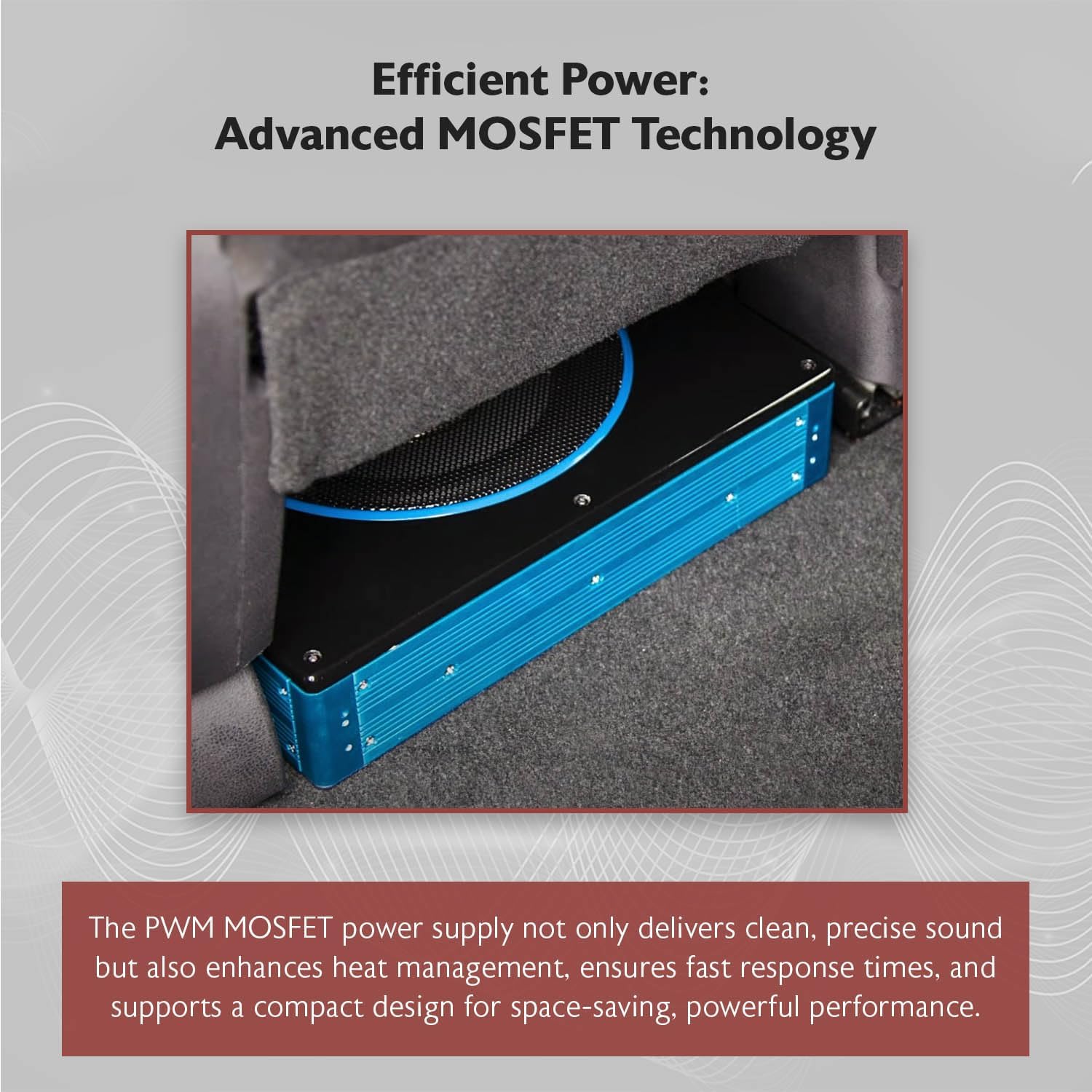 Rockville RW8CA 600W Low Profile Under-Seat Active Car Subwoofer, 2 Ohm, Deep Bass, Slim Design, Easy Install, Perfect for Car Audio Enthusiasts