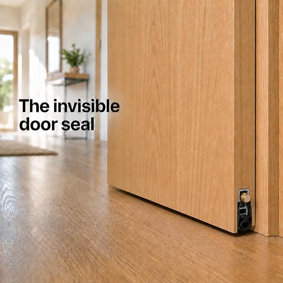 Automatic Door Seal - Exterior Door Seal Bottom Strip Sweep - Professional soundproofing Door Solution and Draft Stopper- Narrow Profile - 36 Inches Cutable to Up to 30 Inches.