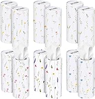 Vista 16 de Outus 12 soportes para cilindros de pañuelos de automóvil con 3 capas de pañuelos faciales a granel negro y blanco redondo para pañuelos, cajas