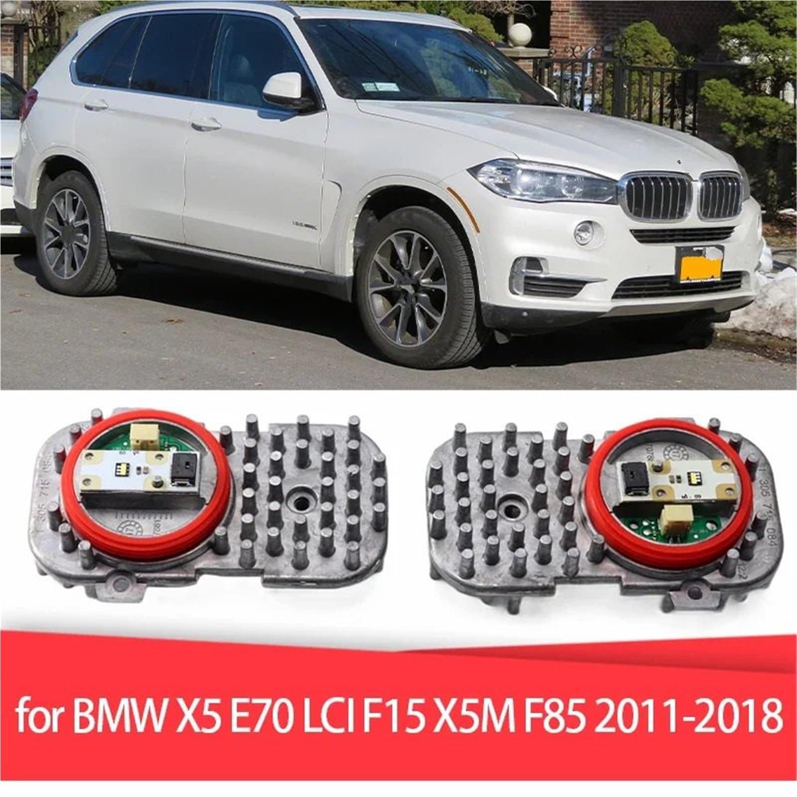 Moduł sterujący lampą reflektorów Pasuje do Bmw X5 E70 LCI F15 X5M F85 2011-2018 63117263051 Jednostka sterująca 1305715084 Moduł balastu reflektorów(2pcs)