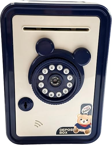 Hucha de dinero con ratón, caja de ahorros seguros para niños, cajero automático para facturas de dinero real, banco de monedas actualizado con