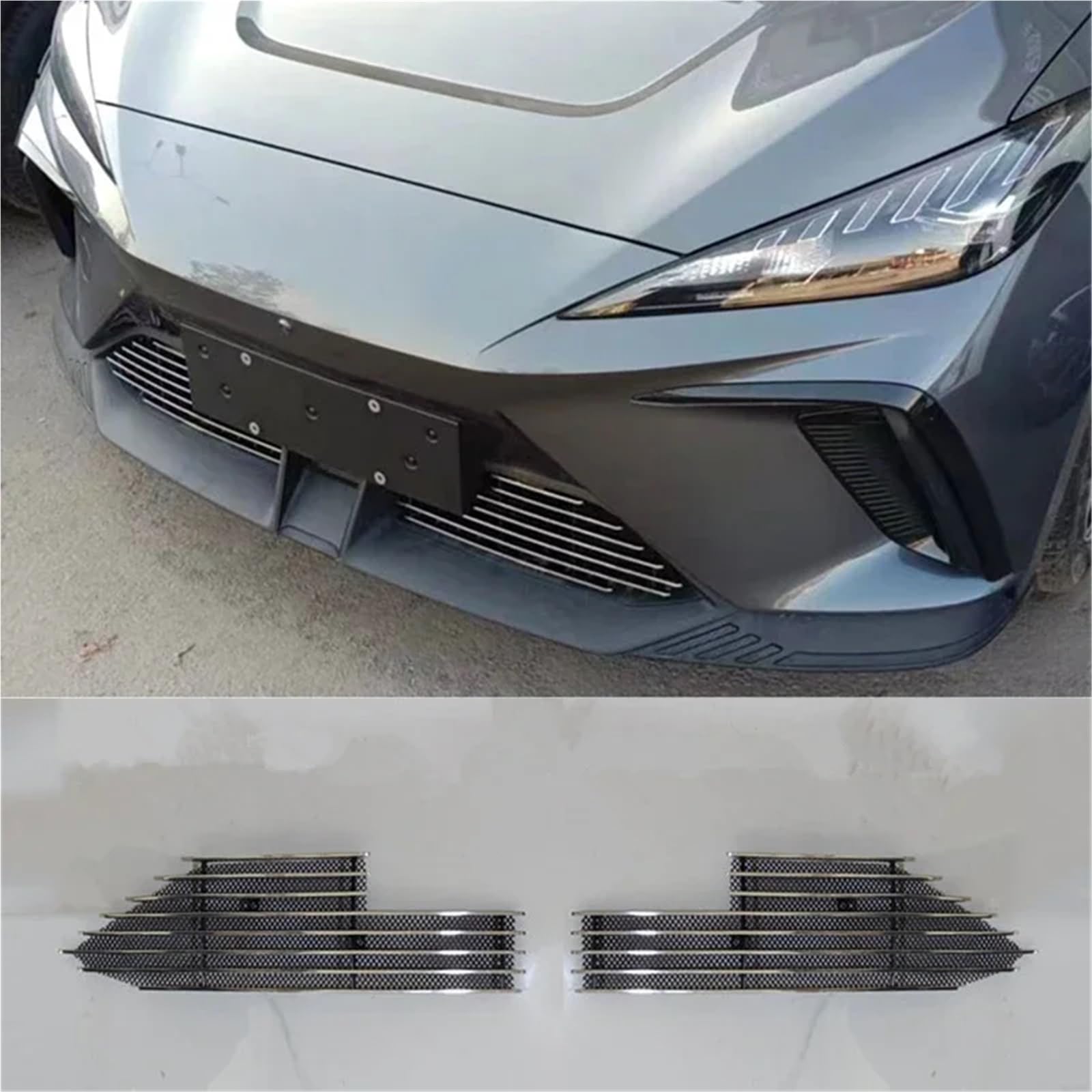 Przedni zderzak dolny samochodu siatka metalowa przeciw owadom pasuje do MG4 EV pyłoszczelna wewnętrzna kratka wentylacyjna wyścigowa osłona ze stopu osłona chłodnicy(Grills cover)