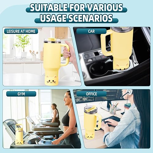 Miniatura 2 de para Bota Stanley, Linda Bota de Silicona con Dibujos Animados de Animales para Bota de Cup Stanley Quencher Adventure 40 oz, Bota de Agua para