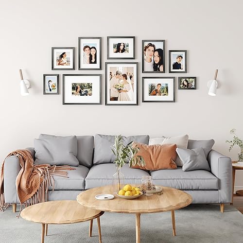 Vista 907 de Egofine Portarretratos de 9 x 12 pulgadas hecho de madera maciza con plexiglás, fotos de 5 x 7/6 x 8 con paspartú o de 9 x 12 pulgadas sin paspartú