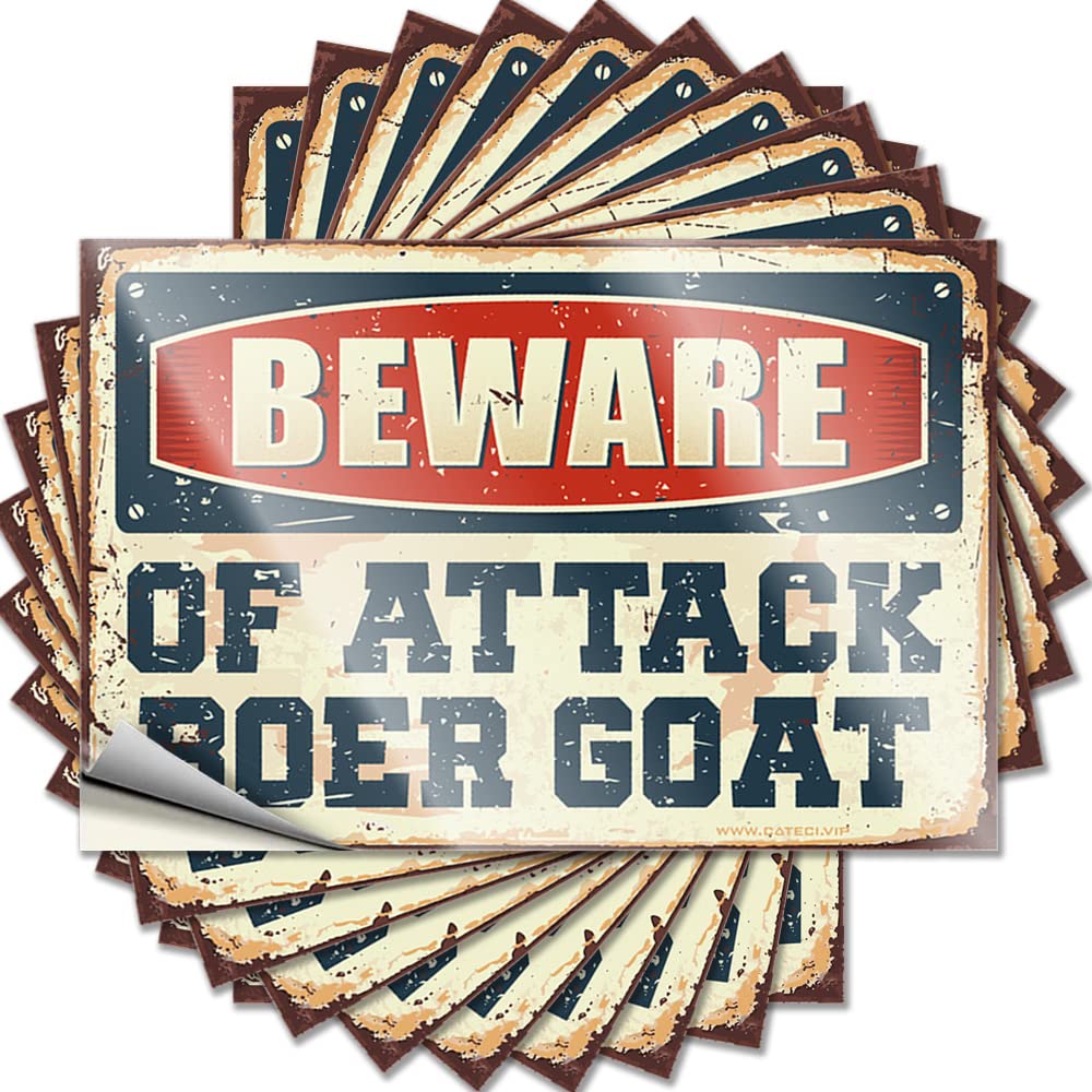 Fzfn Men's Colour Accessories Sticker Durable Bottle | Beware Of Attack Boer Goat Funky Self Adhesive Sticker For Gamer Diy(12X18cm)