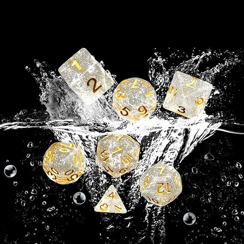 Miniatura 12 de Juego de dados para juegos de rol, para juegos de rol, Dungeons & Dragons, D&D y otros juegos de rol, dados de 10 lados con D20 (negro)