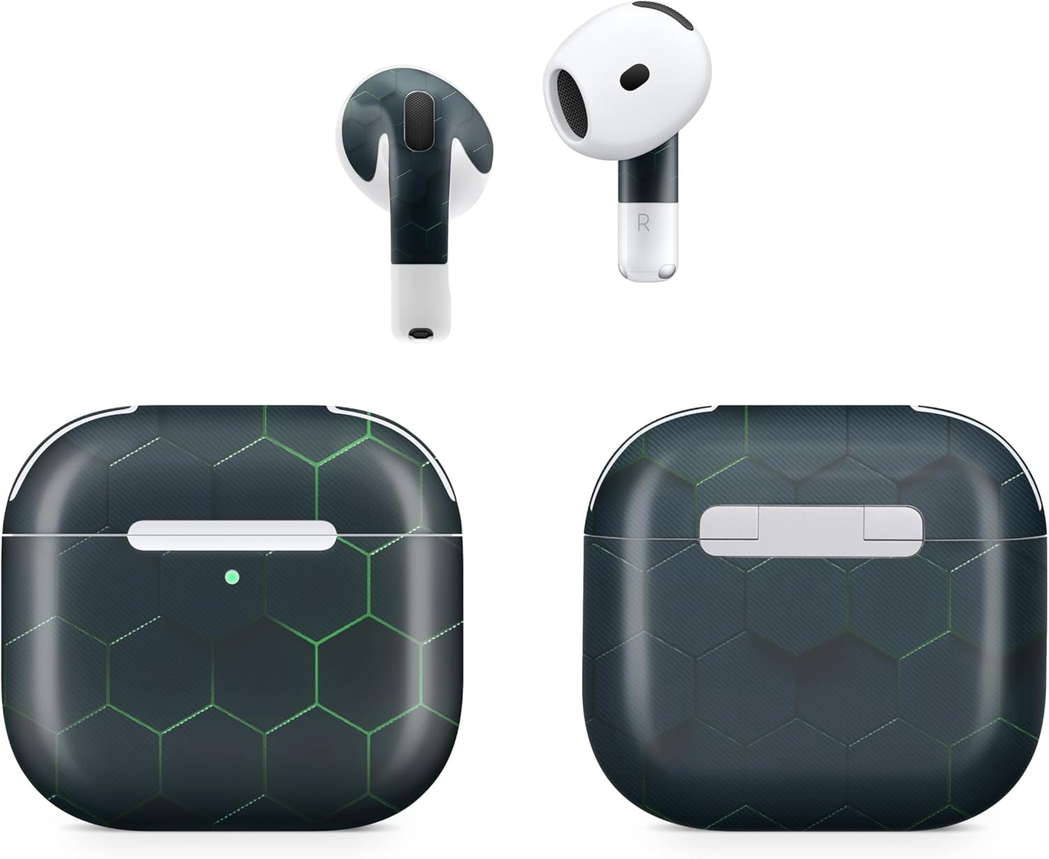 Glossy Glitter (2 Pack) Headphone Skin Compatible with Apple AirPods 4 - Sakura Purple - Premium 3M Vinyl Protective Wrap Decal Cover - Easy to Apply | Crafted in The USA by MightySkins